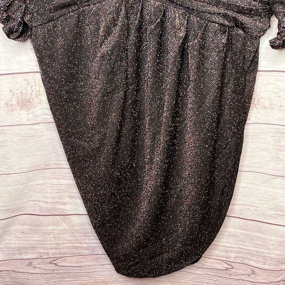 Eloquii Dress Dolman Sleeves Tulip Hem Lurex Metallic Sparkly Black New Size 24 - Picture 8 of 15